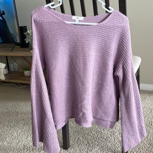 Lilac Flowy Sleeve Sweater